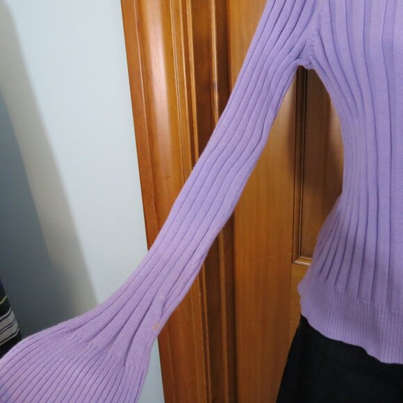 600 West Orchid Ribbed Knit Turtleneck Sweater Medium - Picture 4 of 9